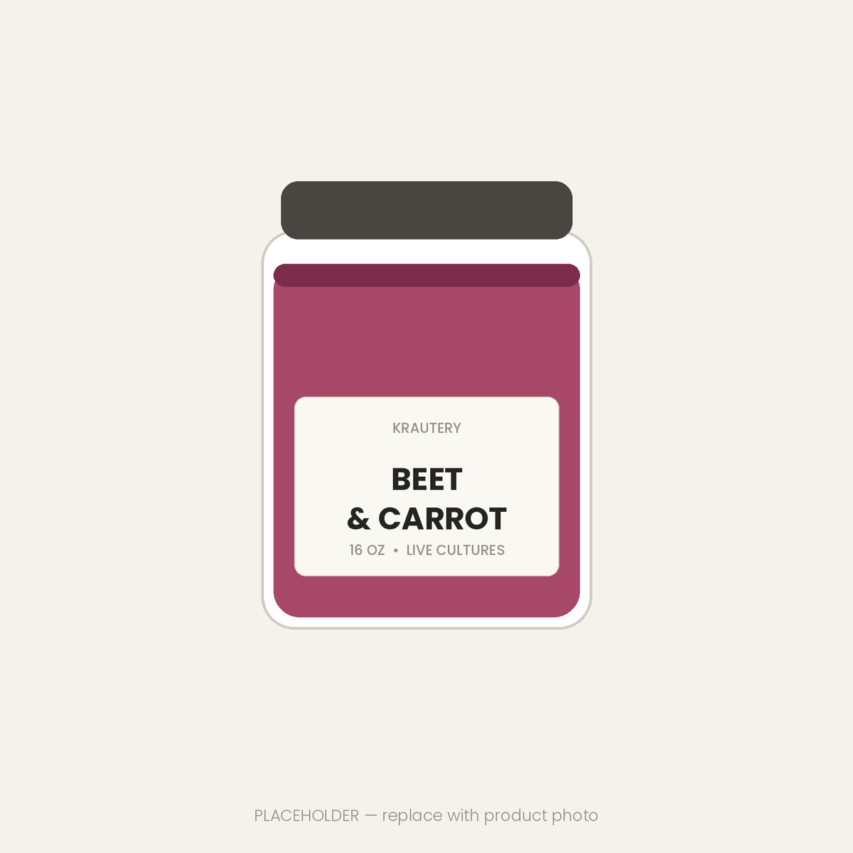 Beet & Carrot Sauerkraut — 16 oz jar of raw unpasteurized sauerkraut