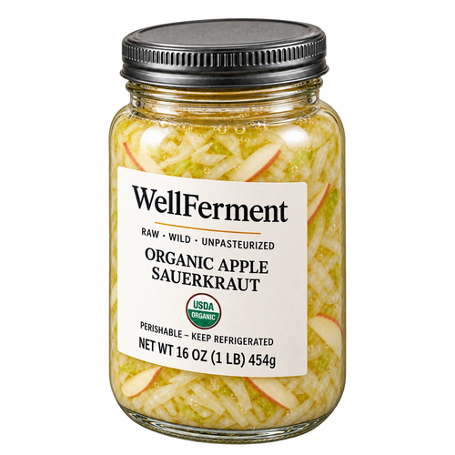 Apple Sauerkraut — jar at an angle