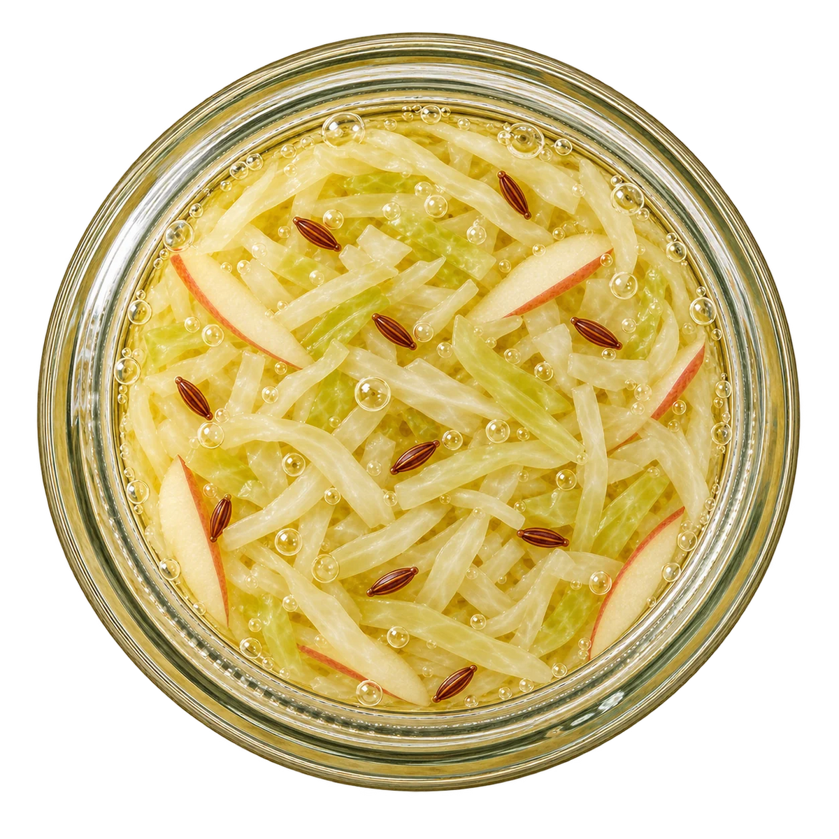 Apple Sauerkraut — open jar