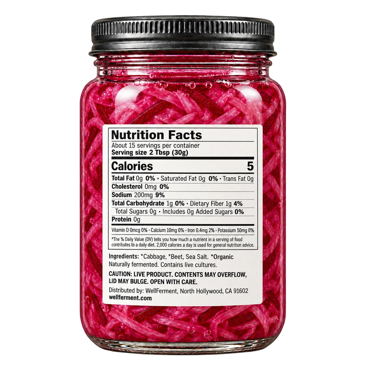 Beet Sauerkraut — jar, back label