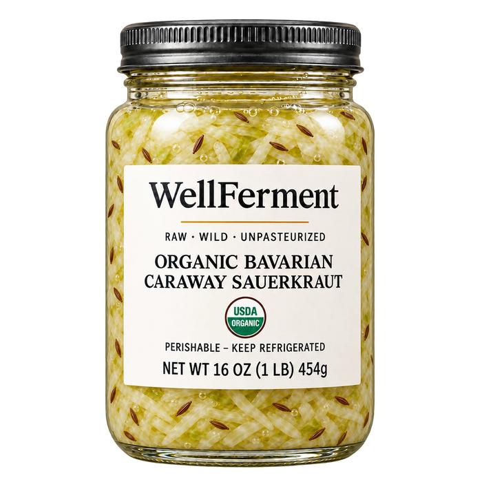 Bavarian Caraway Sauerkraut — jar, front label