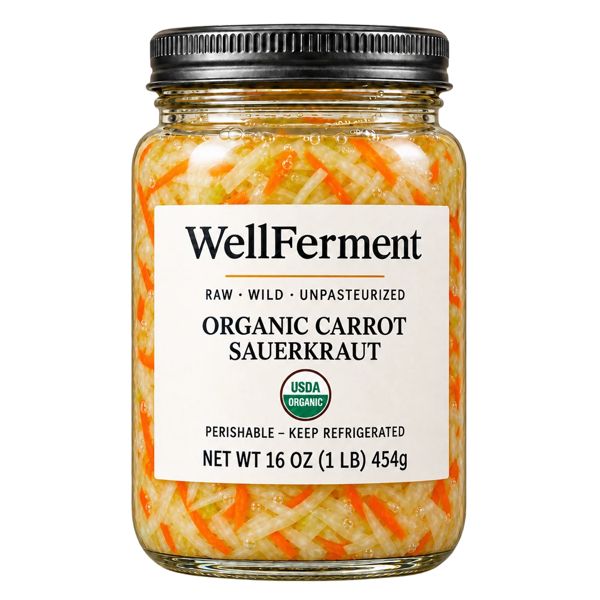 Carrot Sauerkraut — jar, front label