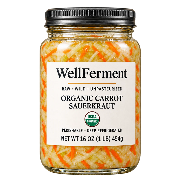 Carrot Sauerkraut — jar, front label