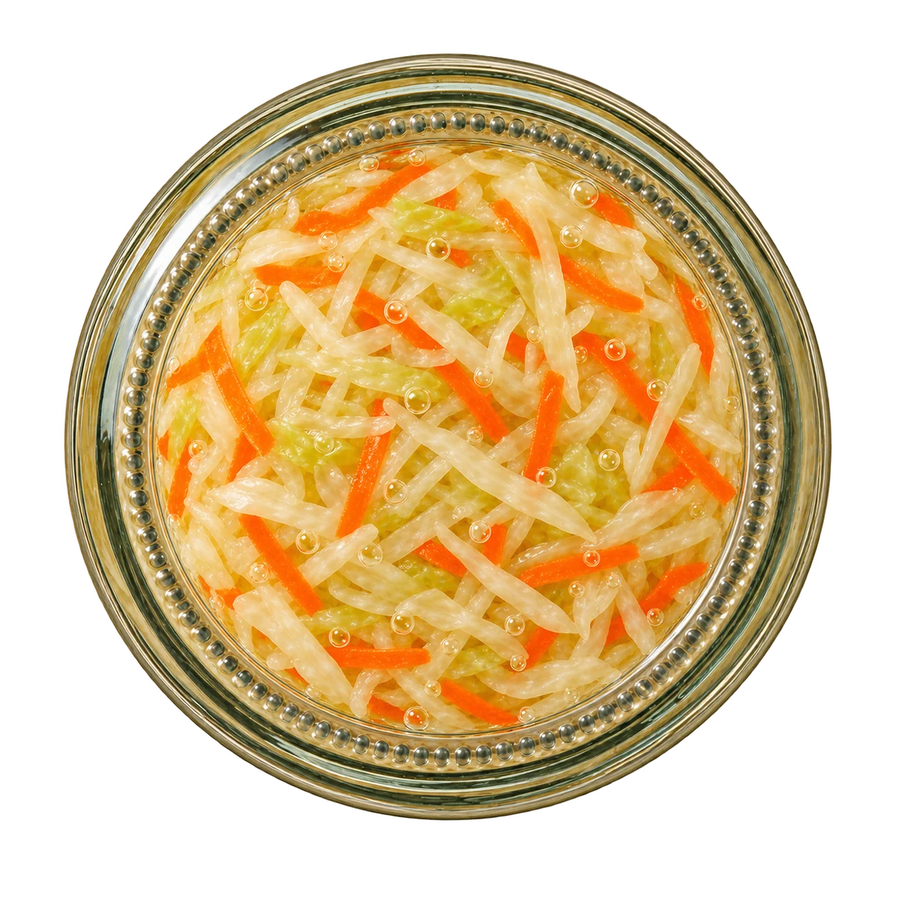 Carrot Sauerkraut — open jar