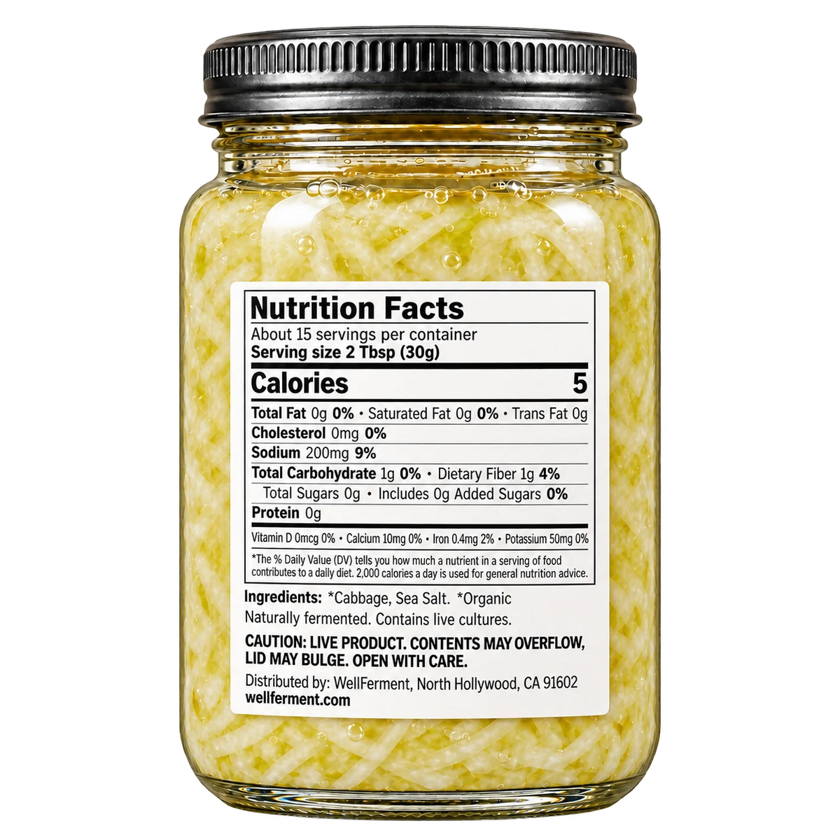 Classic Sauerkraut — jar, back label