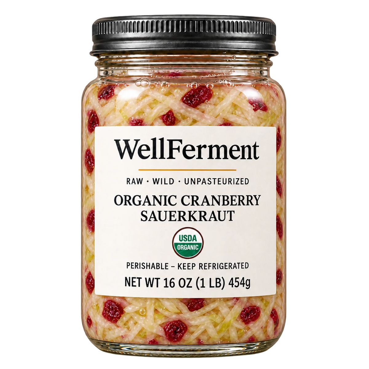 Cranberry Sauerkraut — jar, front label