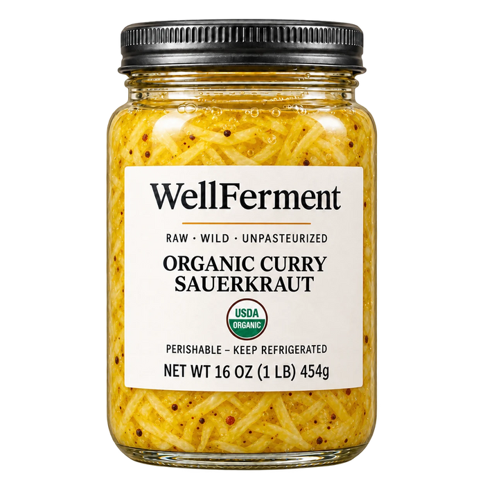 Curry Sauerkraut — jar, front label