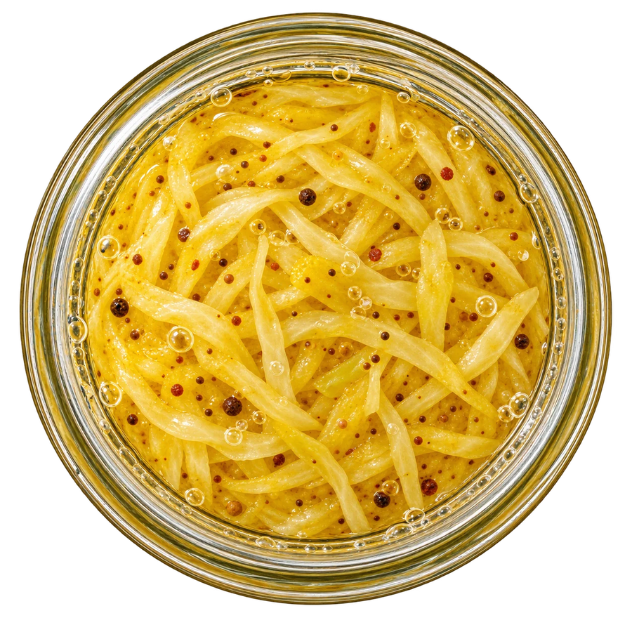 Curry Sauerkraut — open jar