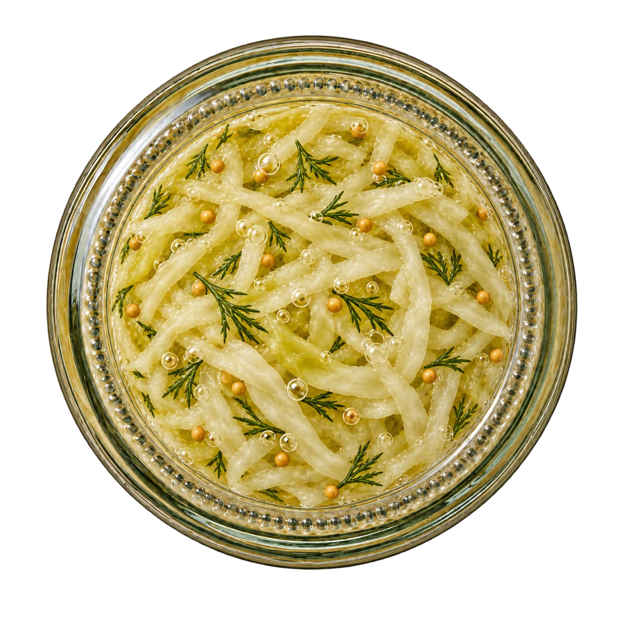 Dill Pickle Sauerkraut — open jar