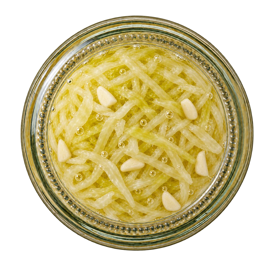 Garlic Sauerkraut — open jar