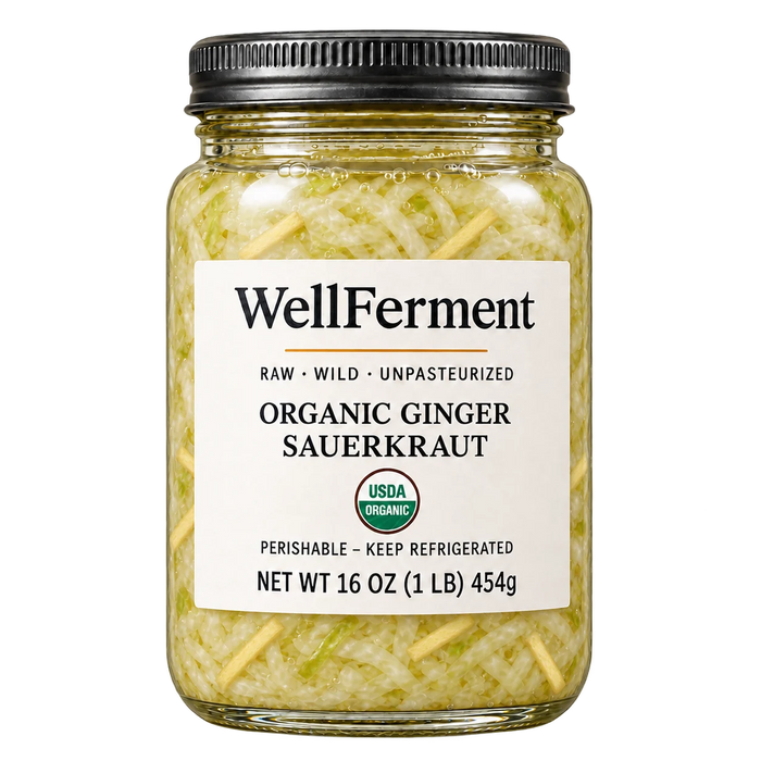 Ginger Sauerkraut — jar, front label
