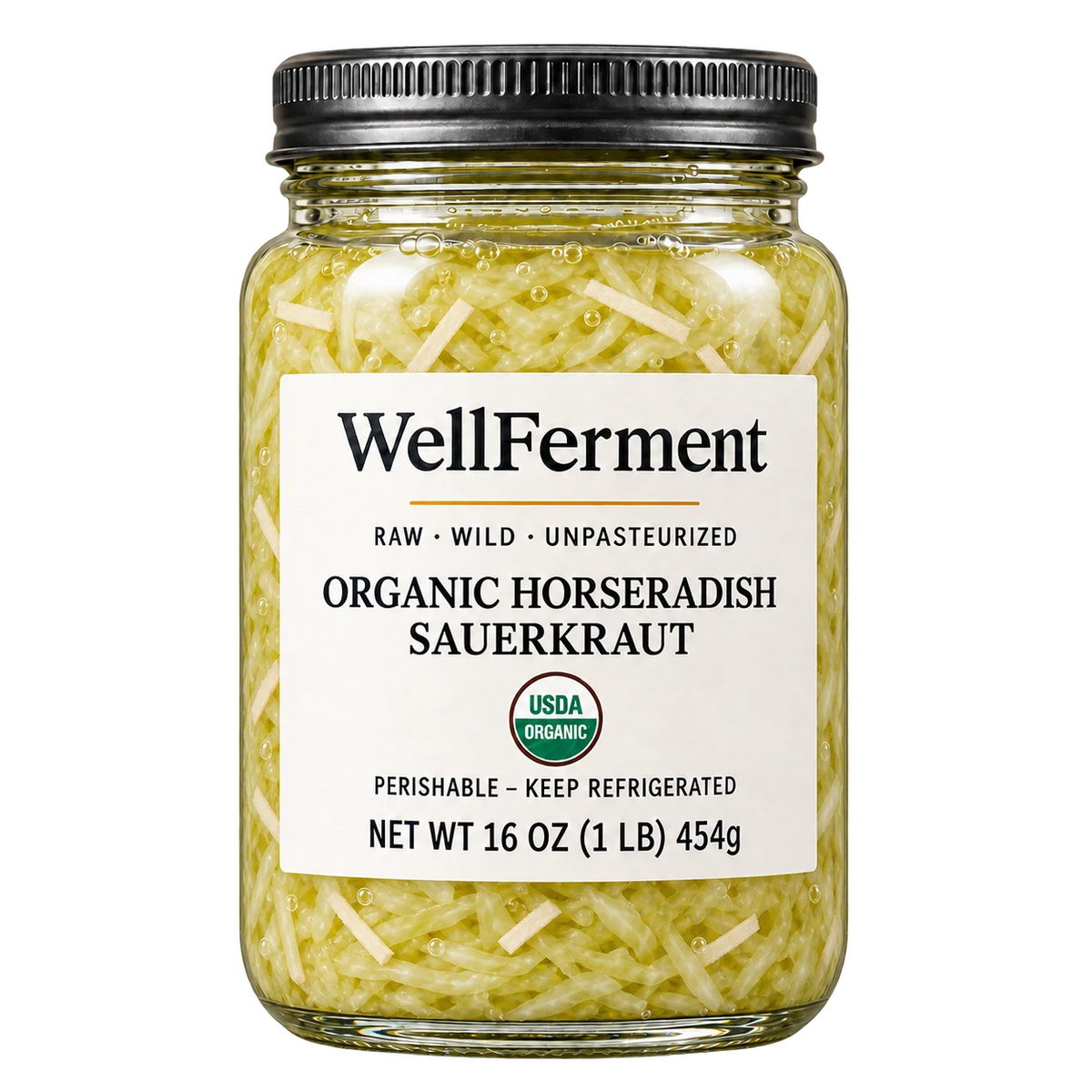 Horseradish Sauerkraut — jar, front label