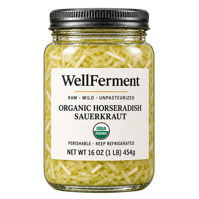 Horseradish Sauerkraut — jar, front label