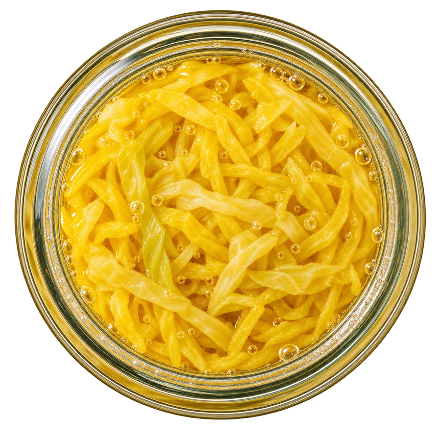 Turmeric Sauerkraut — open jar